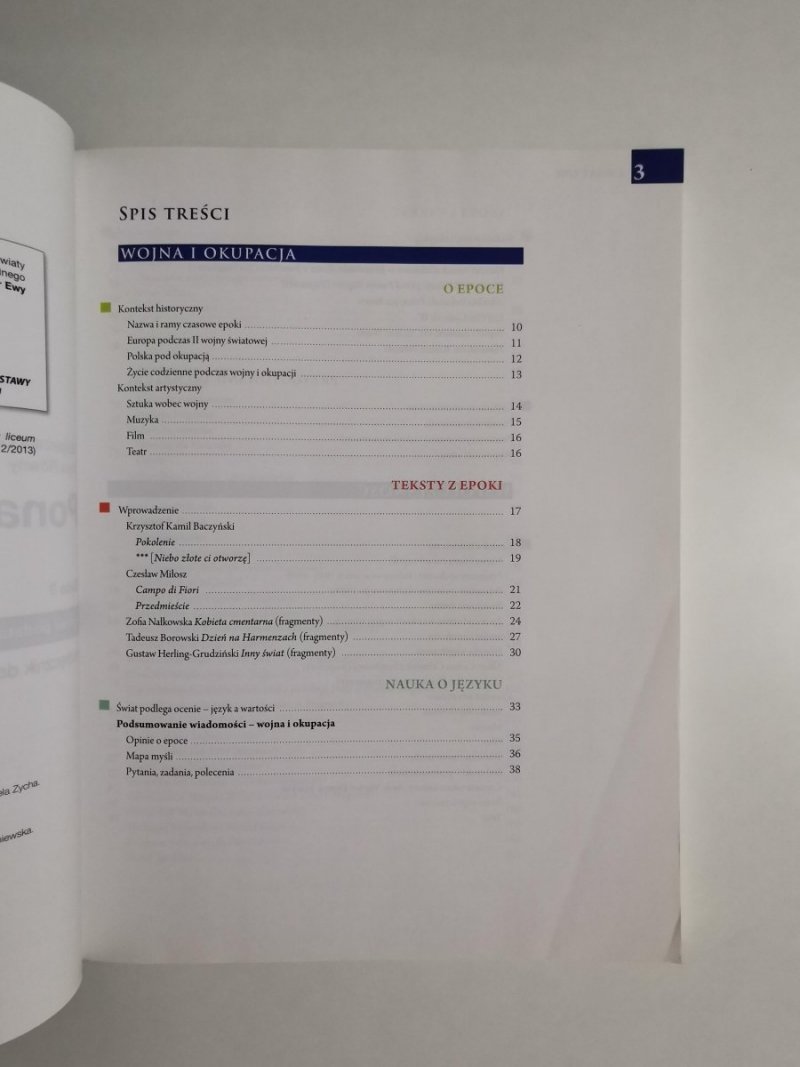 PONAD SŁOWAMI. PODRĘCZNIK KLASA 3 ZAKRES ROZSZ. I PODSTAWOWY 2015