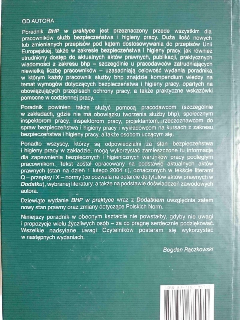 BHP W PRAKTYCE - Bogdan Rączkowski 2004