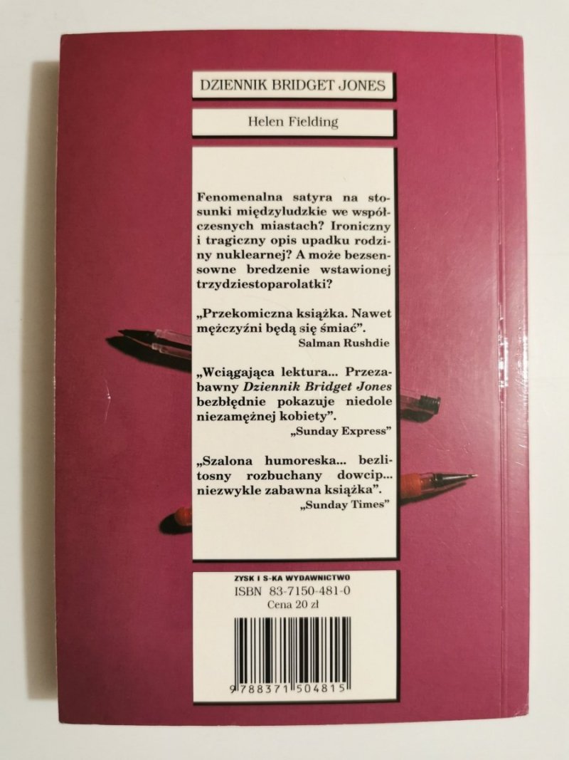 DZIENNIK BRIDGET JONES - Helen Fielding 1998