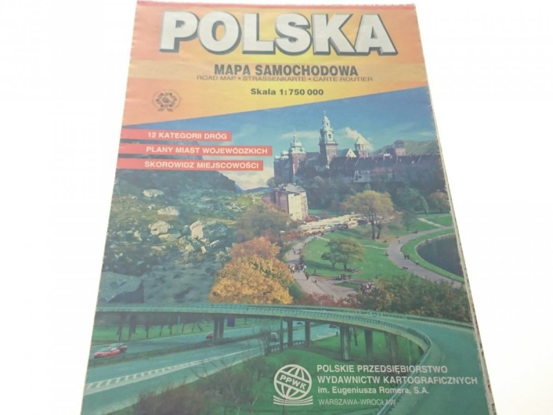 POLSKA. MAPA SAMOCHODOWA SKALA 1 : 750 000