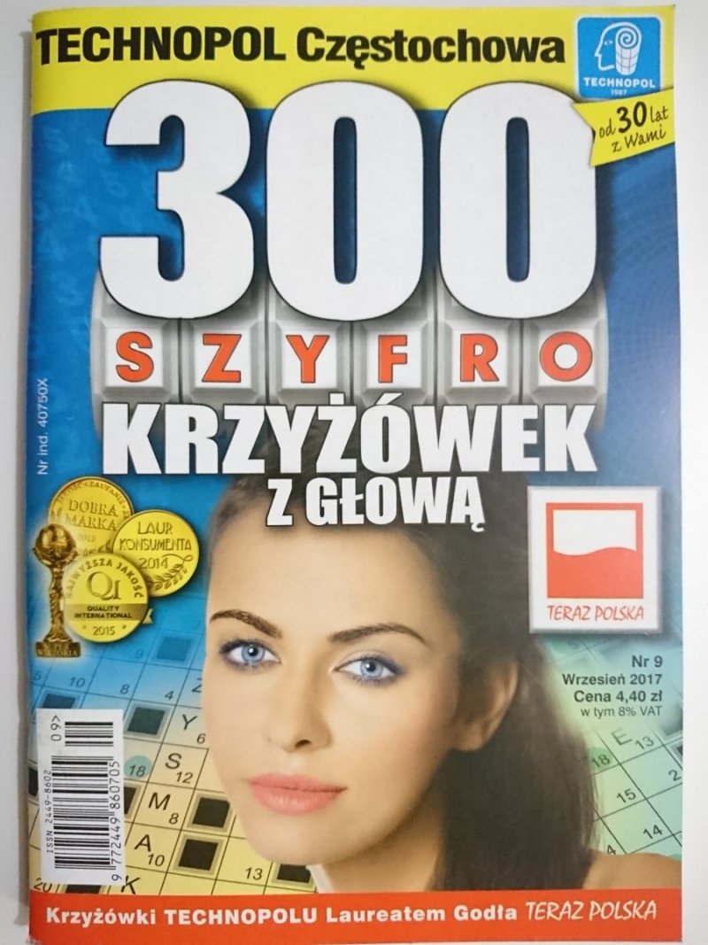300 SZYFRO KRZYŻÓWEK Z GŁOWĄ 9-2017