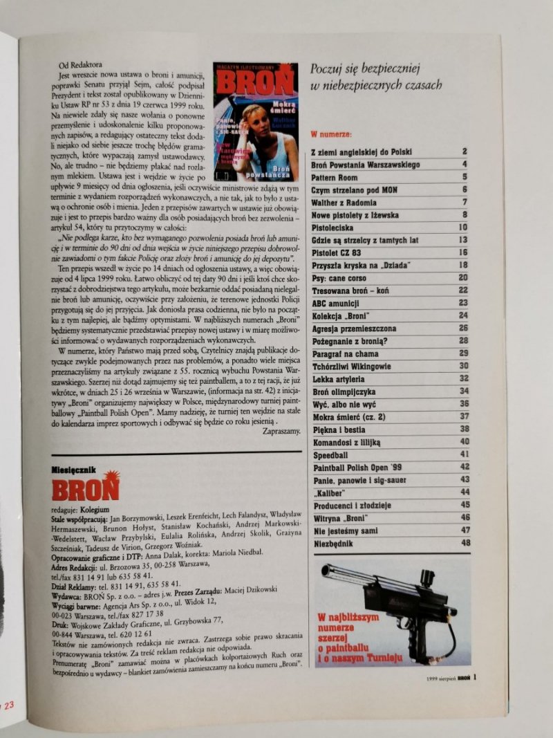 BROŃ NR 7 (7) SIERPIEŃ 1999 MOKRA ŚMIERĆ