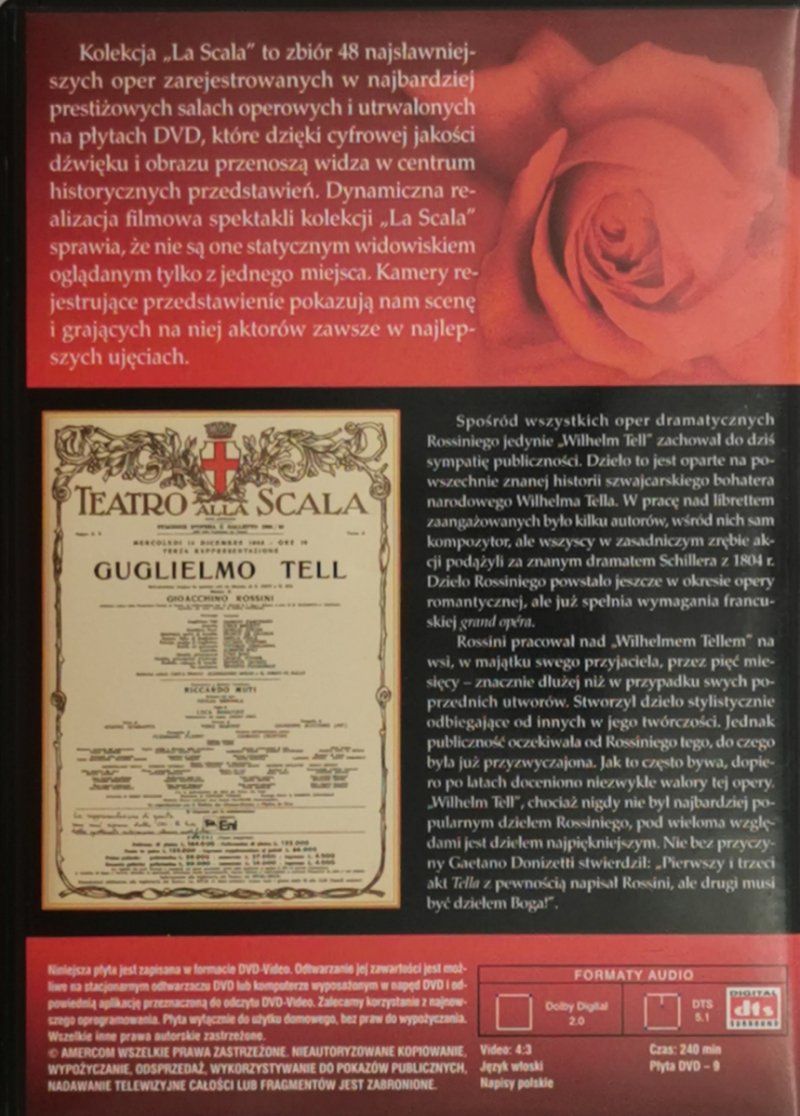 DVD. KOLEKCJA LA SCALA: 03. WILHELM TELL - Gioaccino Rossini