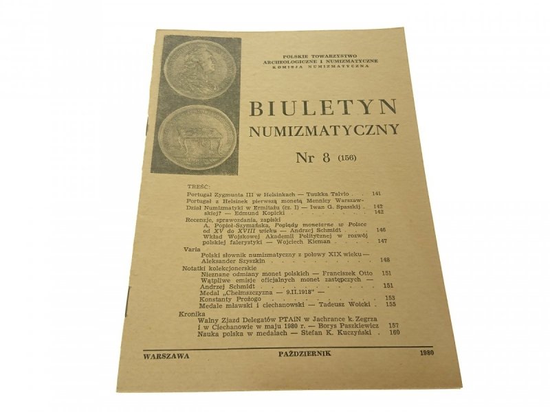 BIULETYN NUMIZMATYCZNY NR 8 (156) X. 1980