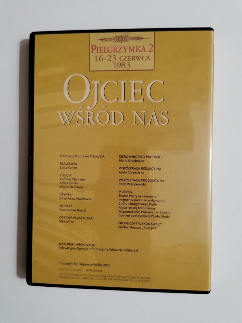 OJCIEC WŚRÓD NAS. PIELGRZYMKA 2 16-23 CZERWCA 1983 PŁYTA VCD