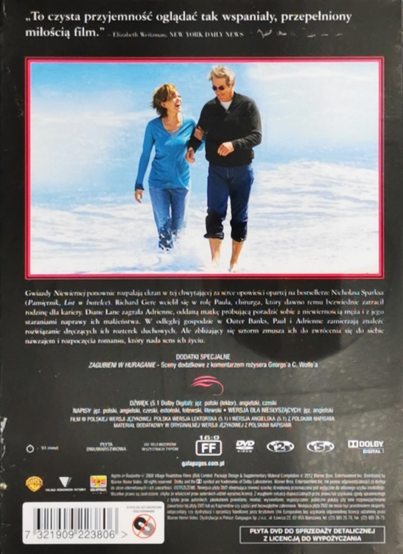 DVD. NOCE W RODANTHE. ZAKOCHANE KINO