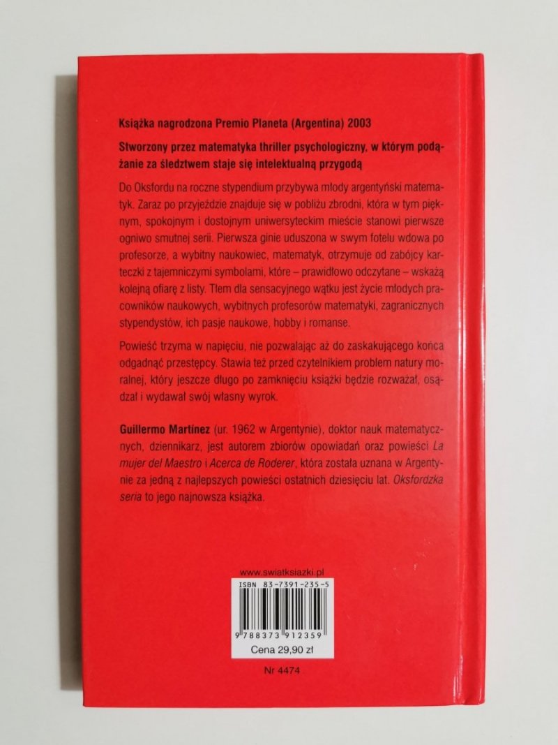 OKSFORDZKA SERIA - Guillermo Martinez 2004