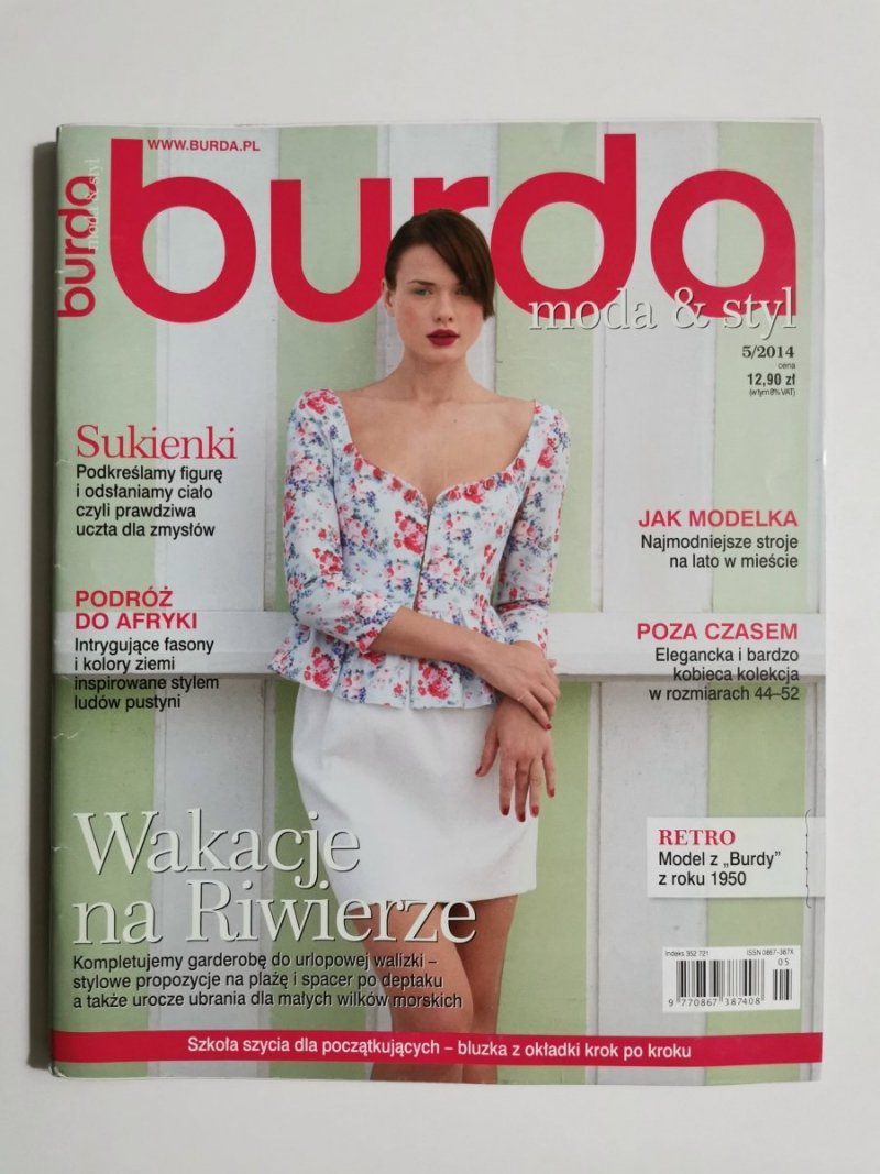 BURDA MODA STYL NR 5/2014 WAKACJE NA RIWIERZE 