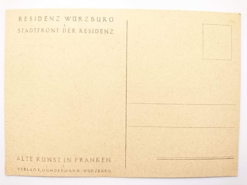 RESIDENZ WURZBURG. STADTFRONT DER RESIDENZ