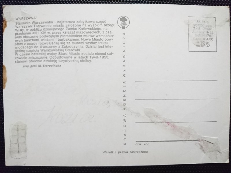 STARÓWKA WARSZAWSKA PROJ. GRAF. M. SIEROCIŃSKA