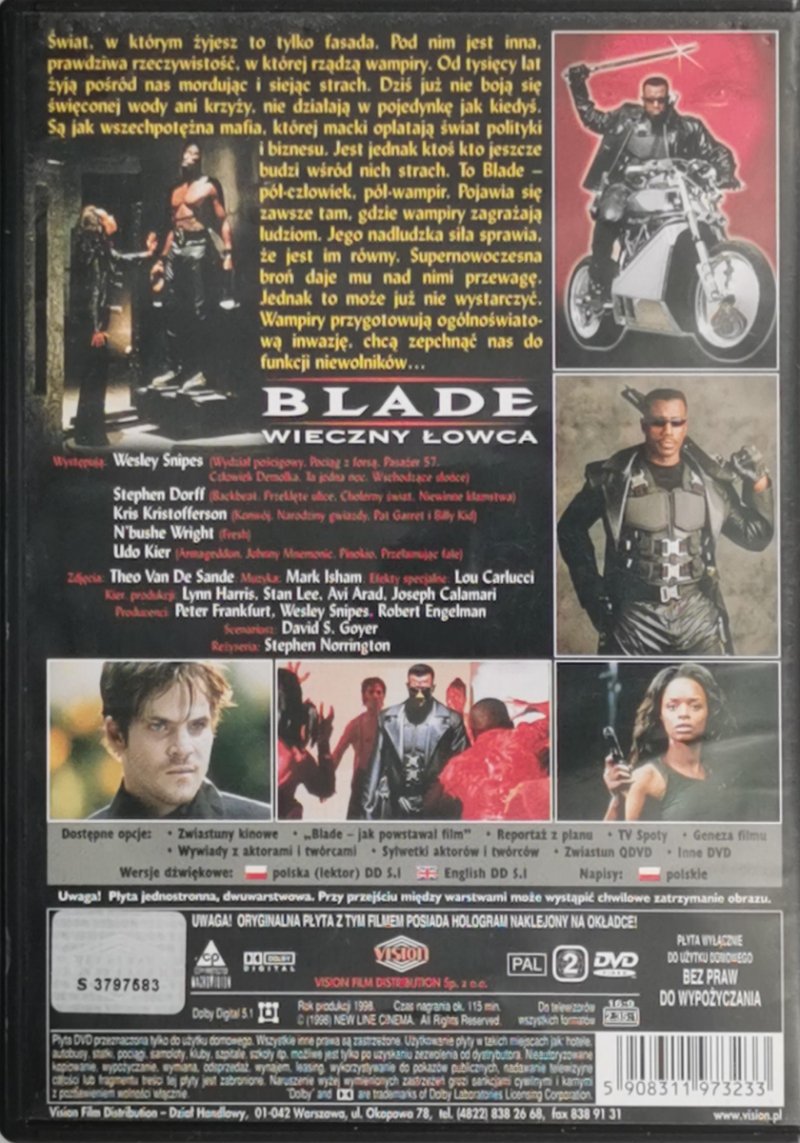 DVD. BLADE WIECZNY ŁOWCA