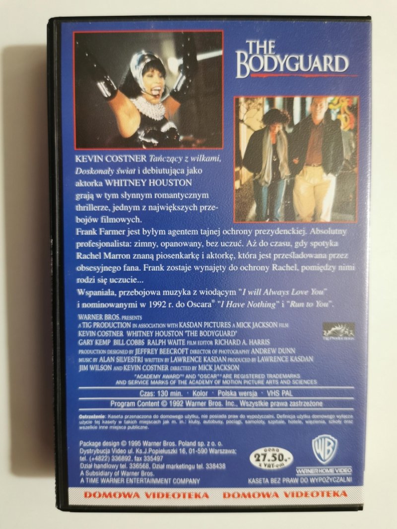 VHS. THE BODYGUARD – KEVIN COSTNER