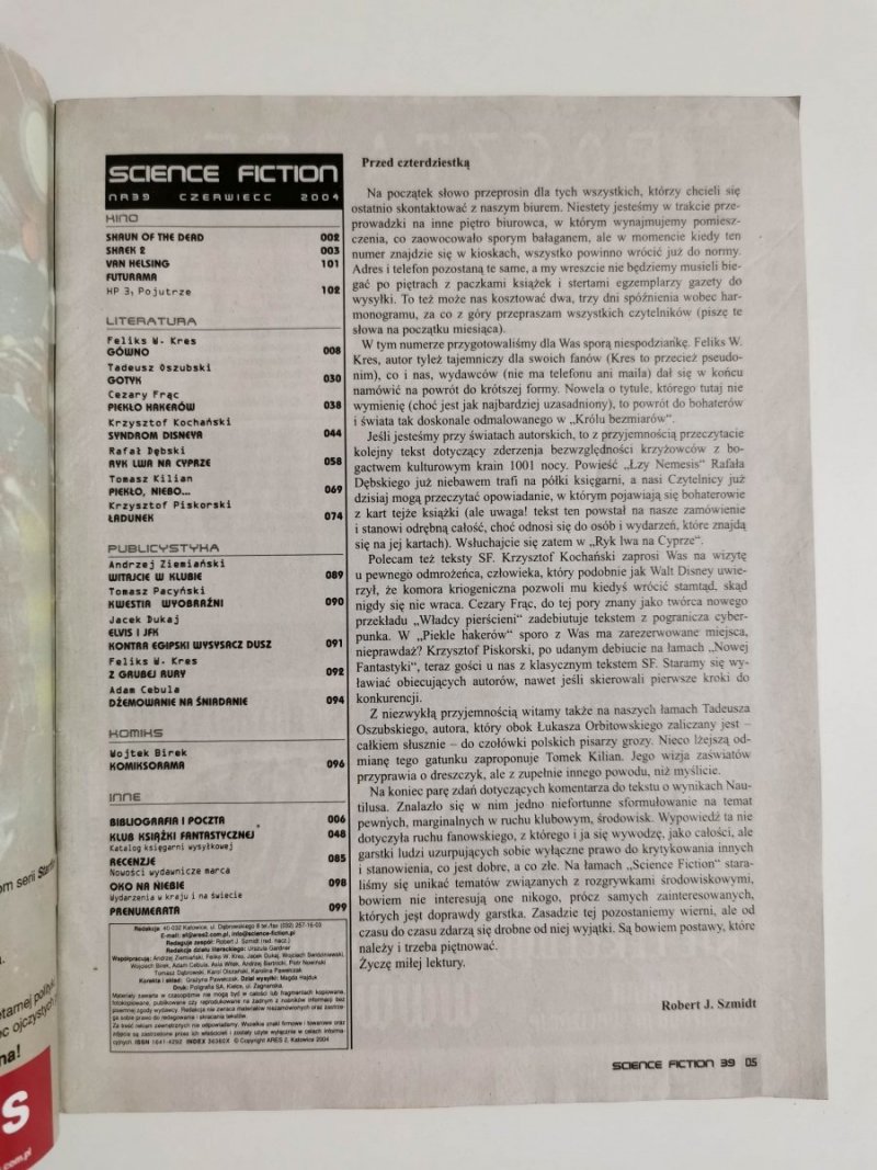 SCIENCE FICTION NR 39 CZERWIEC 2004