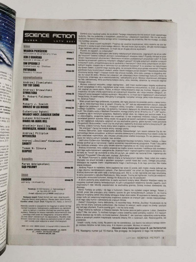 SCIENCE FICTION NR 01/01/2001
