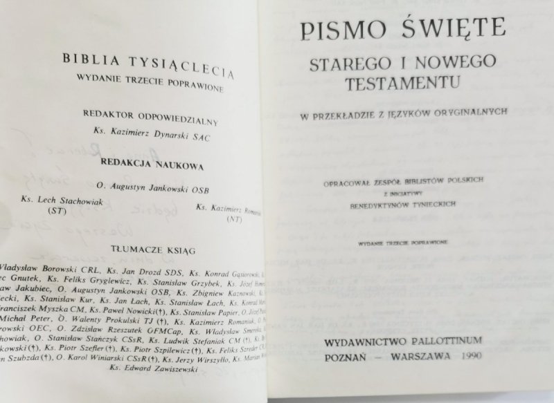 PISMO ŚWIĘTE STAREGO I NOWEGO TESTAMENTU
