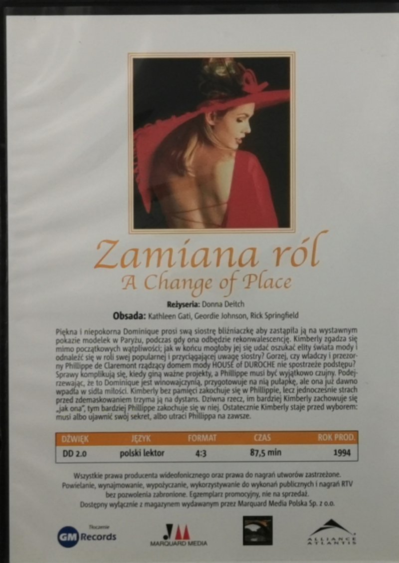 DVD. NAJPIĘKNIEJSZE ROMANSE HARLEQUIN. ZMIANA RÓL