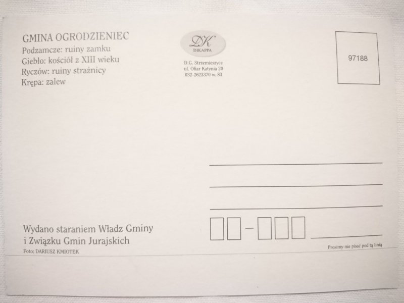 GMINA OGRODZIENIEC. PODZAMCZE: RUINY ZAMKU, GIEBŁO: KOŚCIÓŁ Z XIII WIEKU, RYCZÓW, KRĘPA: ZALEW