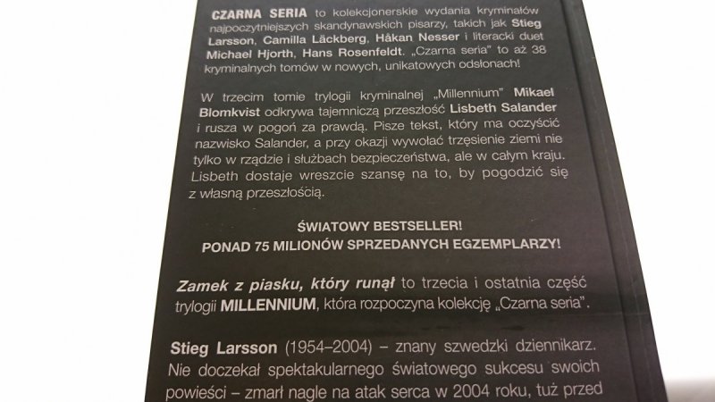 ZAMEK Z PIASKU, KTÓRY RUNĄŁ CZ. 1 i 2 Larsson 2014