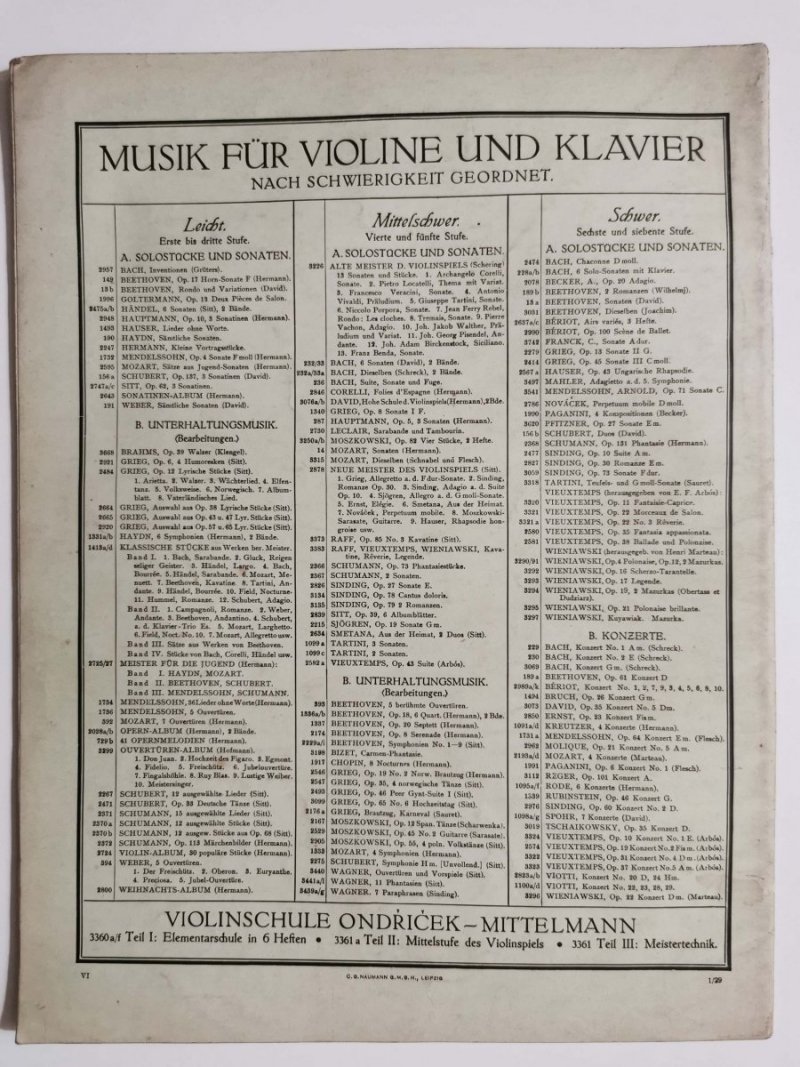 VIEUXTEMPS. FANTASIA APPASSIONATA OPUS 35 VIOLINE UND KLAVIER ARBÓS