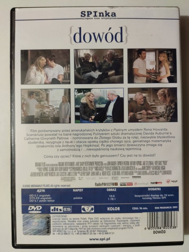 DVD. DOWÓD. Gwyneth Paltrow