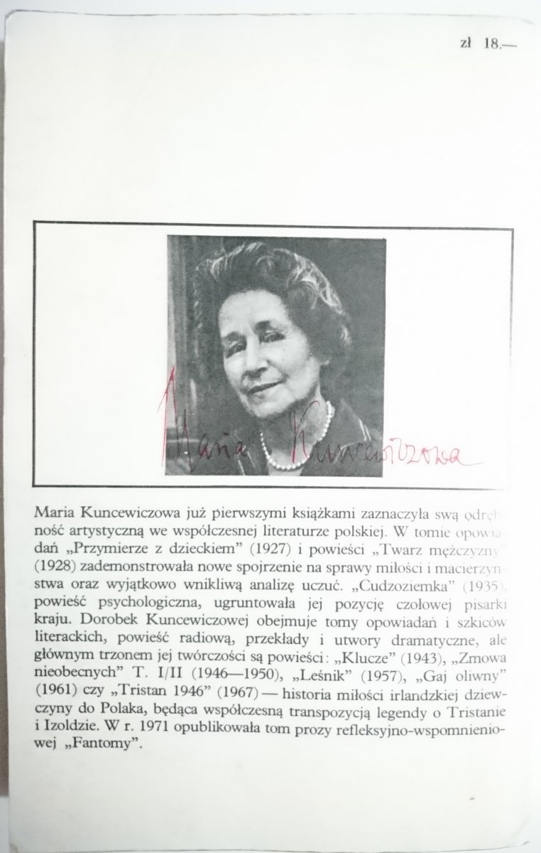 TRISTAN 1946 - Maria Kuncewiczowa 1972