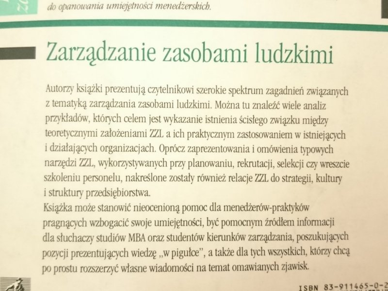 ZARZĄDZANIE ZASOBAMI LUDZKIMI Eugene McKenna 1999