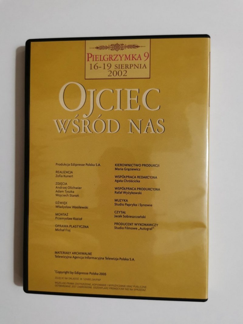 OJCIEC WŚRÓD NAS. PIELGRZYMKA 9 16-19 SIERPNIA 2002 PŁYTA VCD