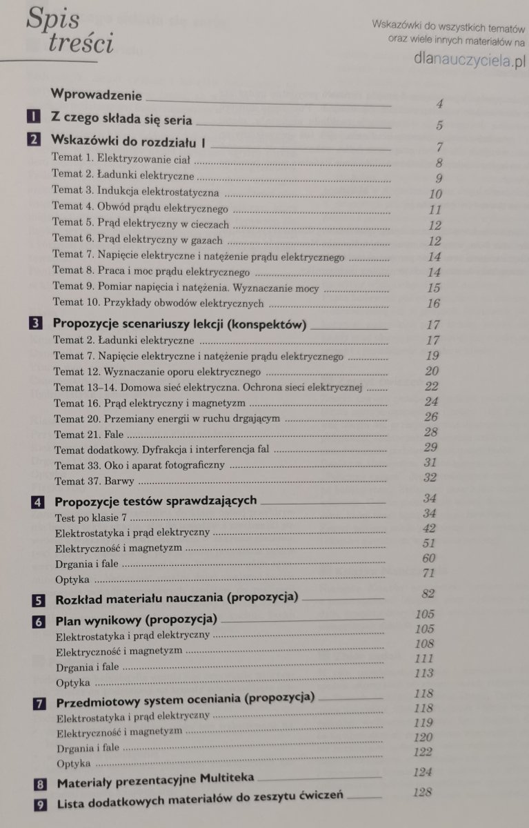 KSIĄŻKA NAUCZYCIELA. MATERIAŁY DYDAKTYCZNE DO FIZYKI 8