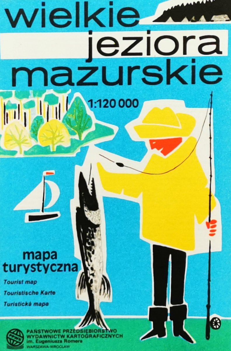 MAPA. WIELKIE JEZIORA MAZURSKIE. SKALA 1:120000
