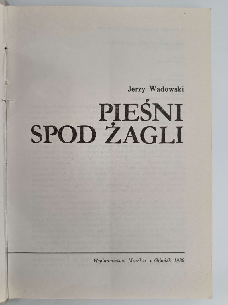 PIEŚNI SPOD ŻAGLI - Jerzy Wadowski