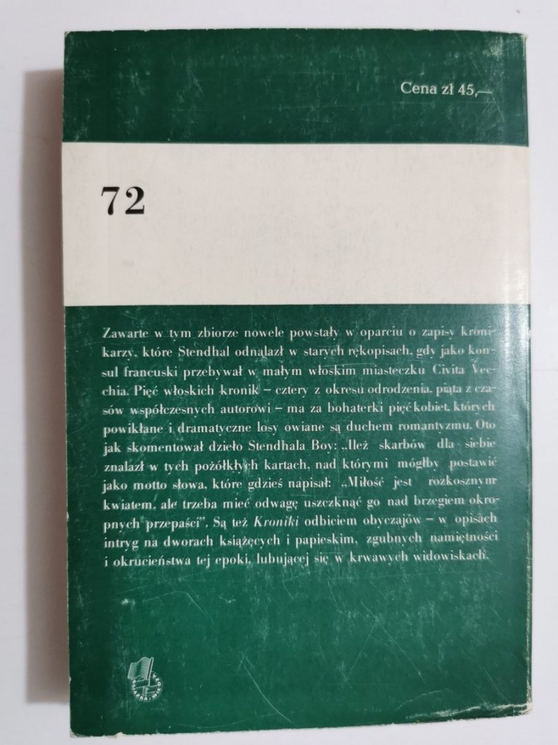KRONIKI WŁOSKIE - Stendhal 1983