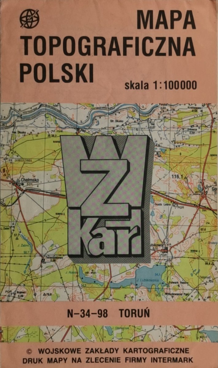 MAPA TOPOGRAFICZNA POLSKI 1:100 000