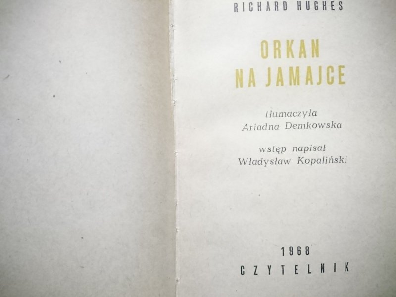 ORKAN NA JAMAJCE - Richard Hughes 1968