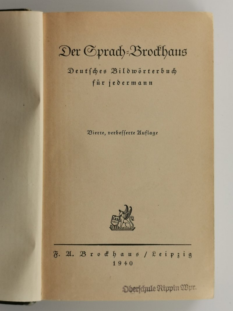 DER SPRACH=BROCKHAUS 1940