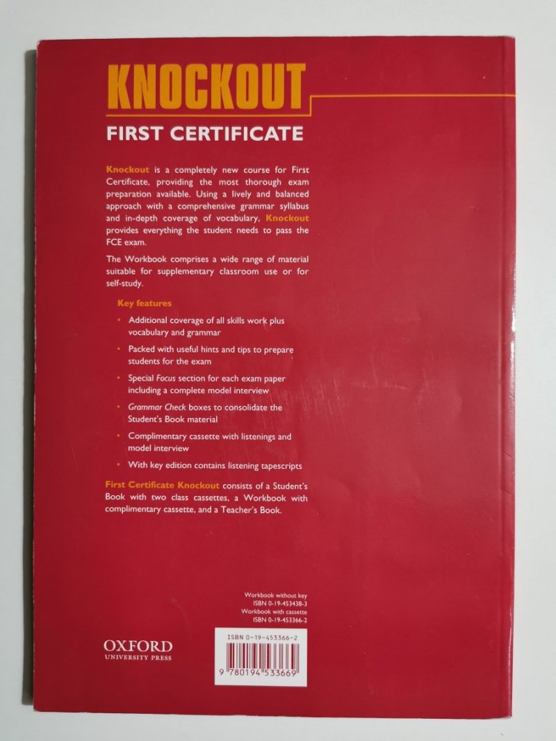 KNOCKOUT FIRST CERTIFICATE WORKBOOK - Jacke Martin, Peter May 