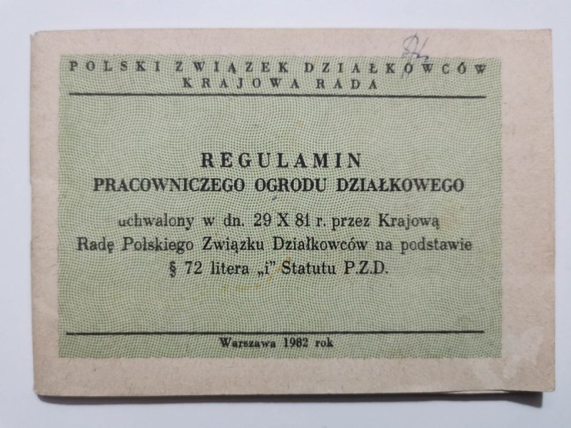 REGULAMIN PRACOWNICZEGO OGRODU DZIAŁKOWEGO 