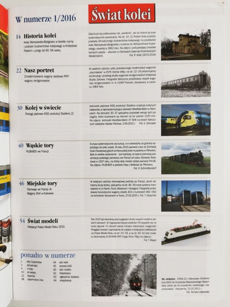 Miesięcznik. Świat kolei 01/2016