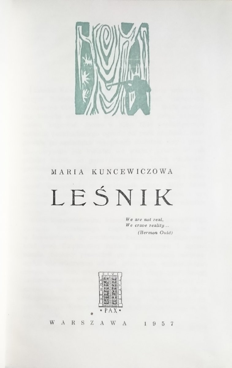 LEŚNIK - Maria Kuncewiczowa 1957