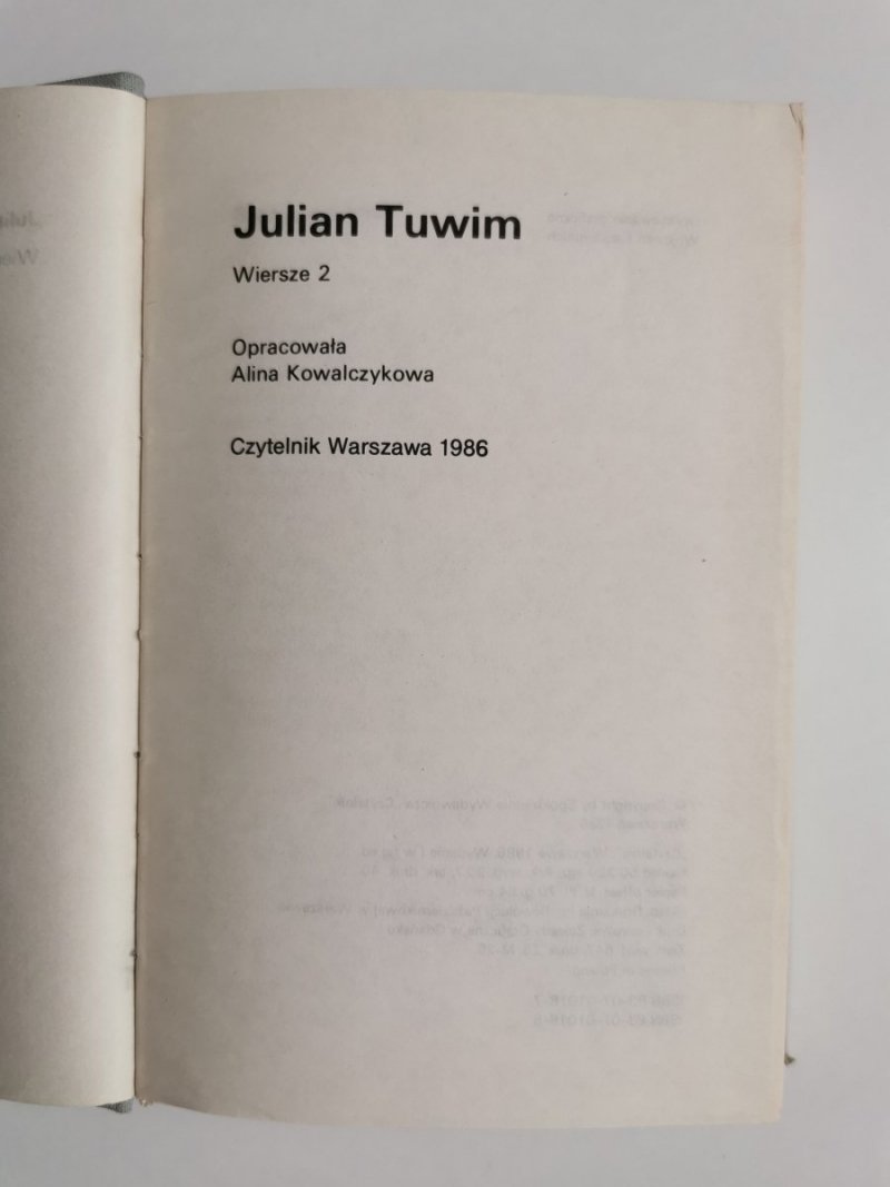 PISMA ZEBRANE. WIERSZE 2 - Julian Tuwim 1986