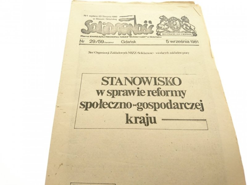 SOLIDARNOŚĆ NR 29/59 SPECJALNY 2 WRZEŚNIA 1981