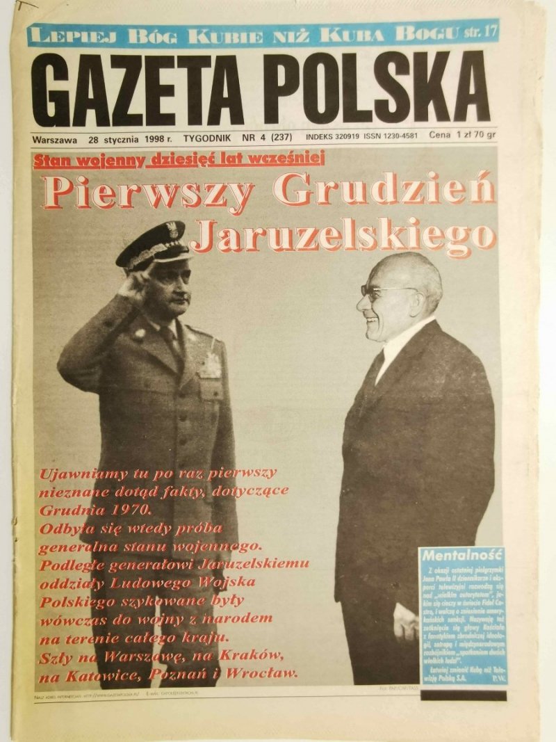 GAZETA POLSKA TYGODNIK NR 4 (237) 28 STYCZNIA 1998 r.
