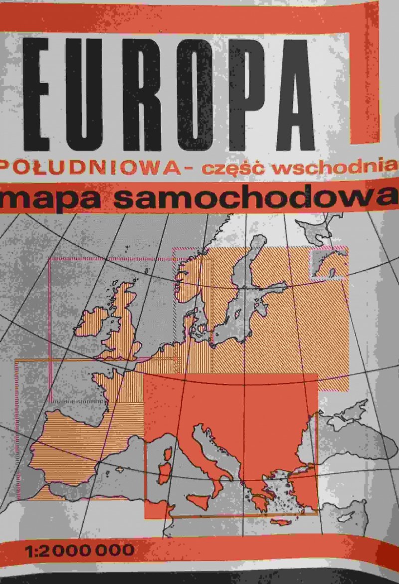 EUROPA POŁUDNIOWA CZĘŚĆ WSCHODNIA MAPA SAMOCHODOWA 1:2 000 000