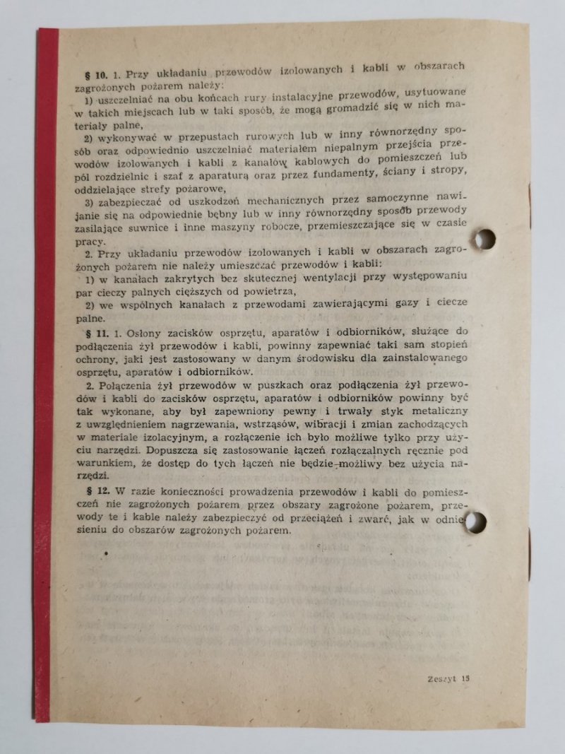 PRZEPISY BUDOWY URZĄDZEŃ ELEKTROENERGETYCZNYCH ZESZYT 15 URZĄDZENIA ELEKTROENERGETYCZNE W POMIESZCZENIACH 1980
