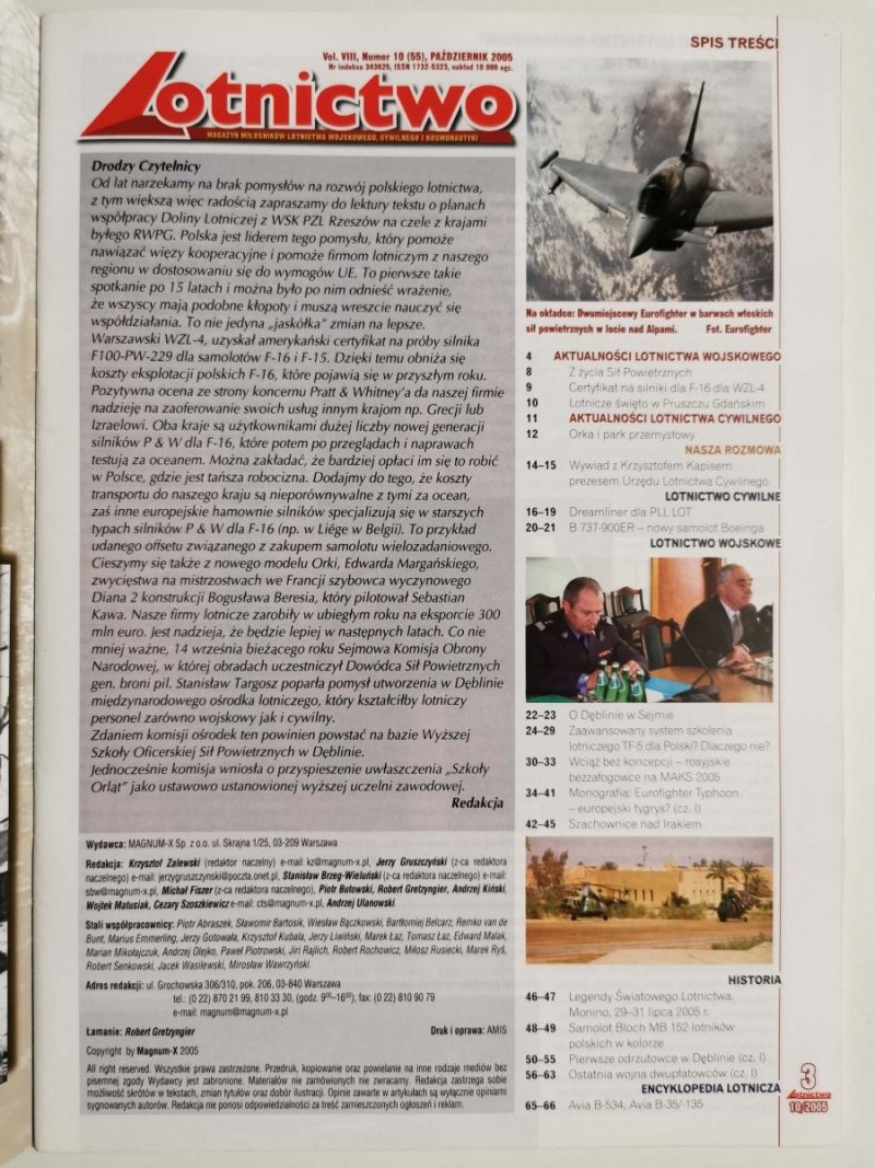 LOTNICTWO NR 10/05 PAŹDZIERNIK PZL-50 JASTRZĄB