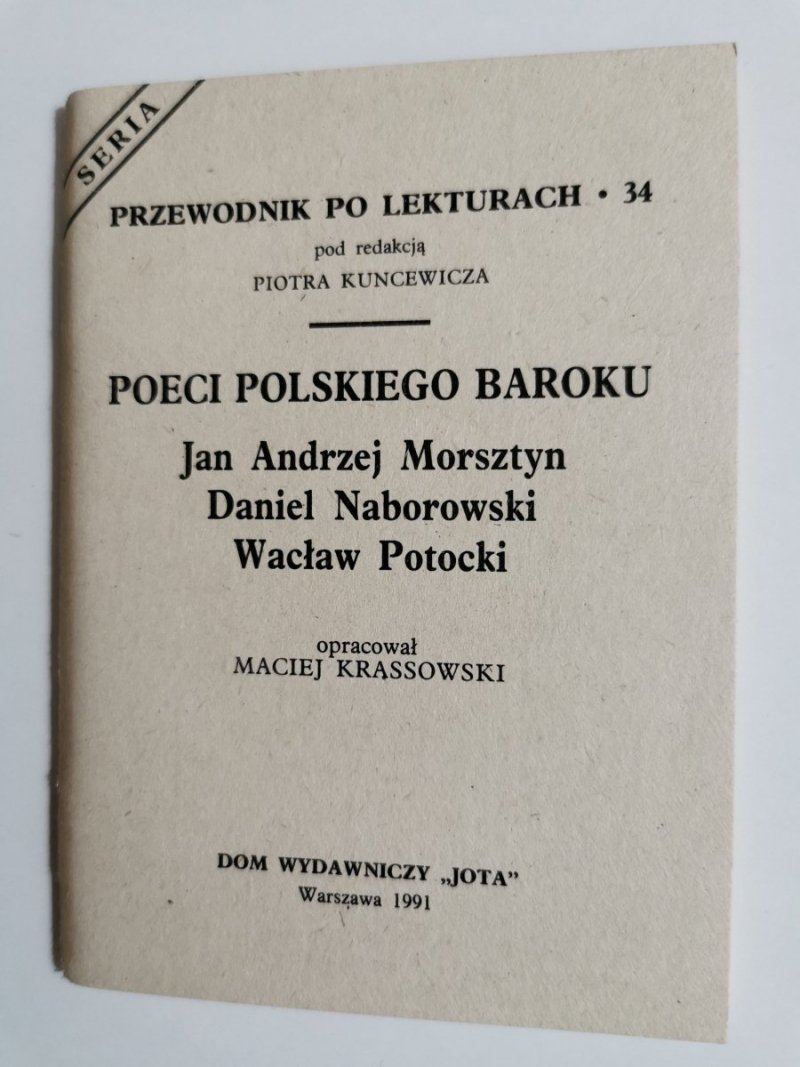 PRZEWODNIK PO LEKTURACH NR 34 POECI POLSKIEGO BAROKU 1991