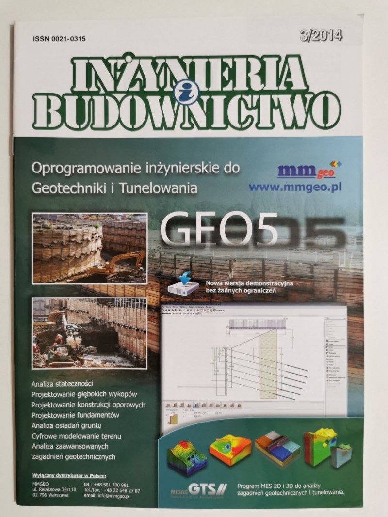 INŻYNIERIA I BUDOWNICTWO NR 3/2014 Z PŁYTĄ CD