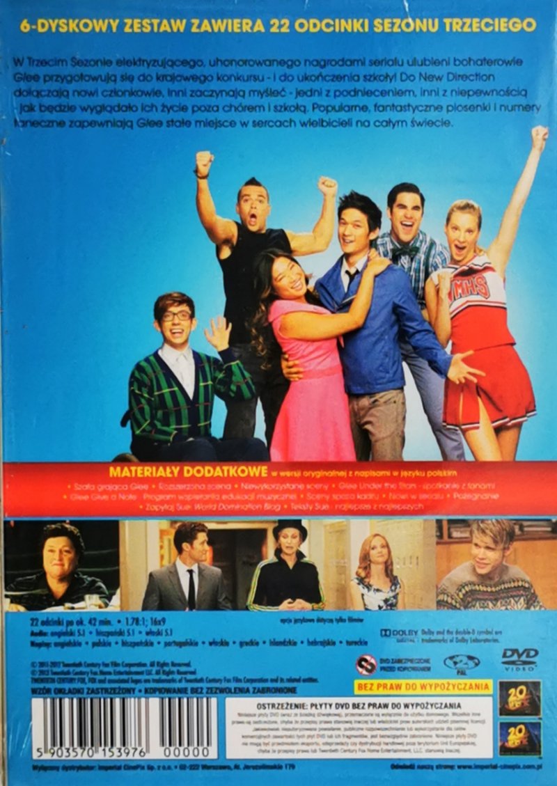 DVD. GLEE KOMPLETNY SEZON 3
