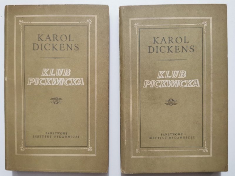 KLUB PICKWICKA TOM I i II - Karol Dickens 1953