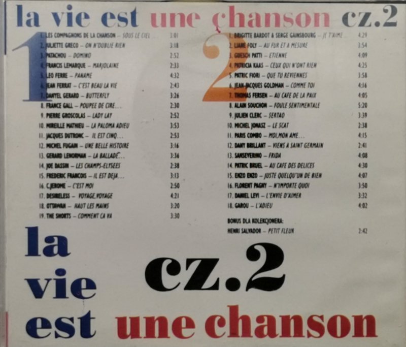 CD. LA VIE EST UNE CHANSON CZ 2