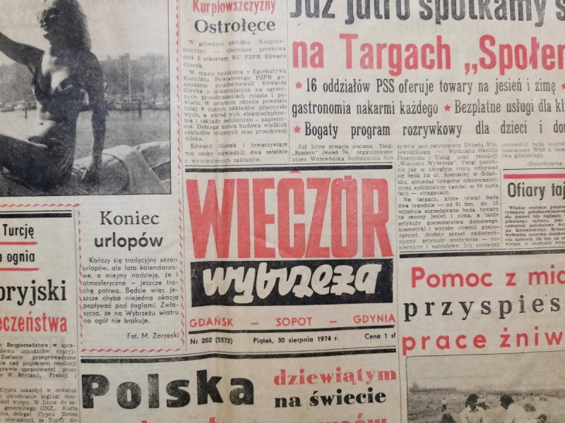 Wieczór wybrzeża Nr. 202 (5572) Piątek 30 sierpnia 1974